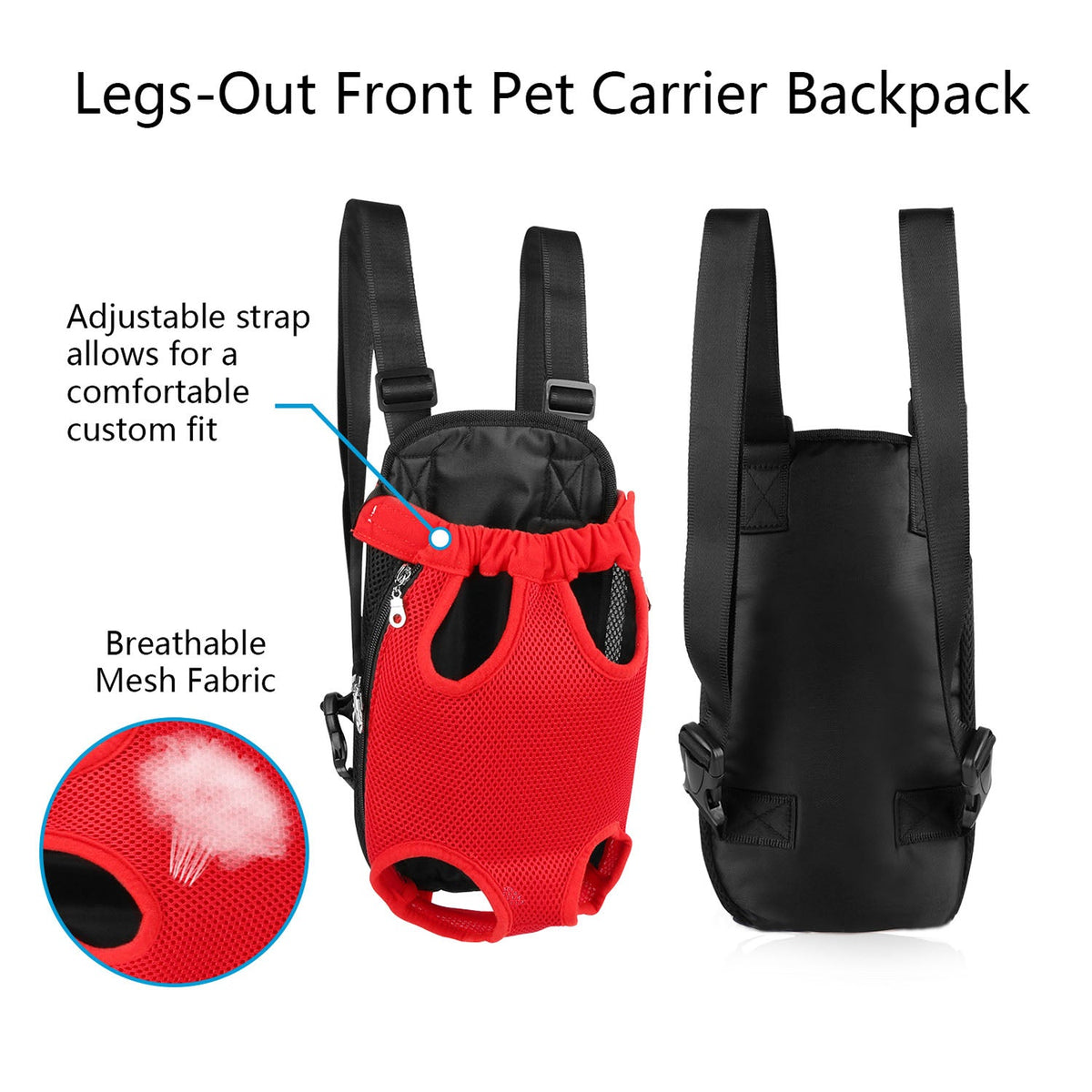 Dog Carrier Backpack Legs Out Front Pet Backpack Carrier Travel Bag Adjustable Shoulder Straps for Hiking Camping Shopping Biking