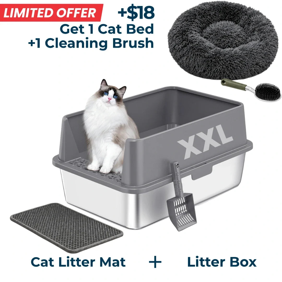 XXL 304 Stainless Steel Cat Litter Box