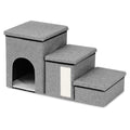 4-in-1 Foldable Pet Stairs with Storage, Scratcher & Pet House