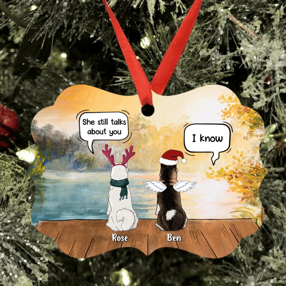 Personalized Xmas Pet Memorial Ornament - Up to 5 Dogs/Cats - Christmas Memorial Gift For Dog/Cat Lover
