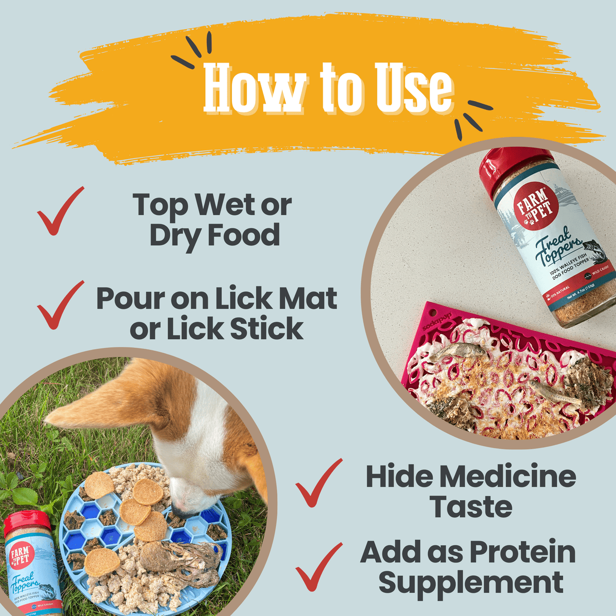 Treat Topper Fish Dog Food Topper | Low-Fat Meal Topper for Pets