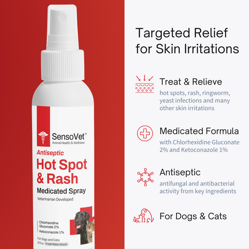 Antiseptic Hot Spot & Rash Spray for Dogs & Cats - 8oz