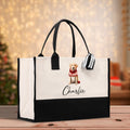 Golden Retriever Custom Name Dog Cotton Canvas Tote Bag Custom Pet Lover Gift Pet Portrait Bag Personalized Pet Owner Gift Tote Bag