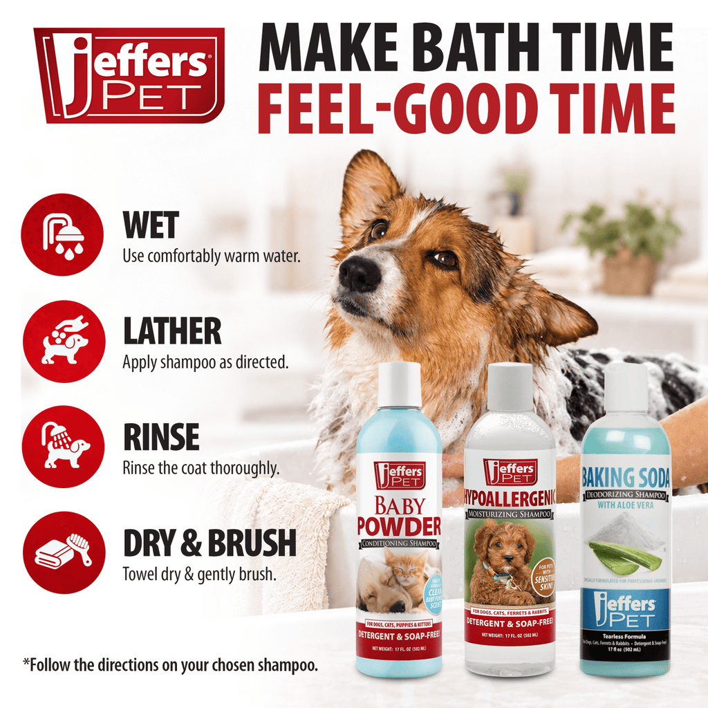 Jeffers Pet Baby Powder Tearless Conditioning Shampoo for Puppies and Kittens