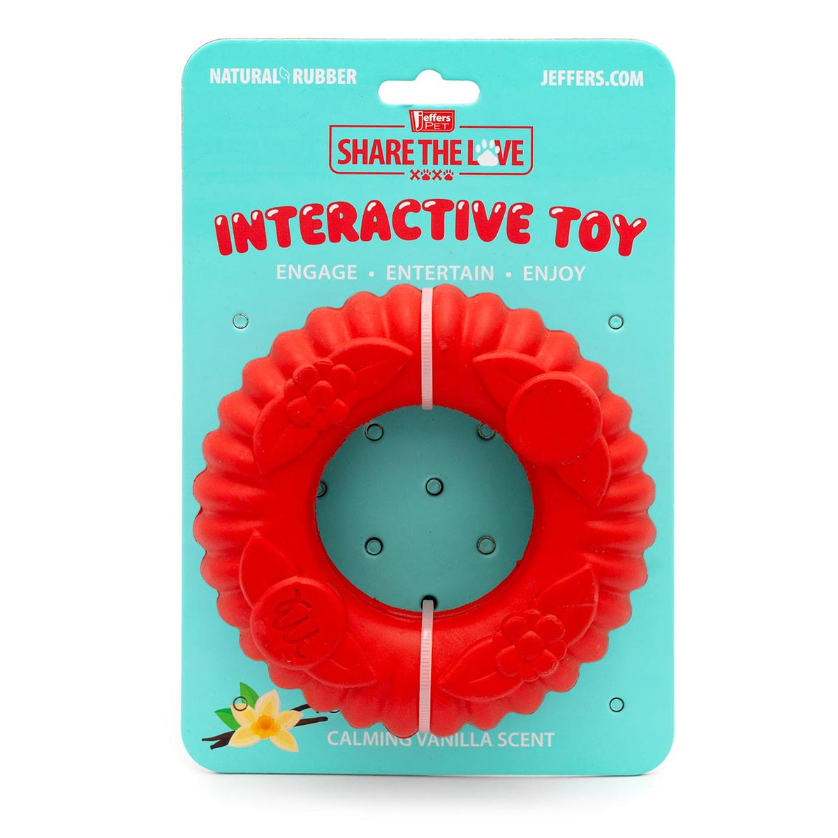 Jeffers Red Virgo Tugger Natural Rubber Dog Dental Chew Toy for Interactive or Solo Play