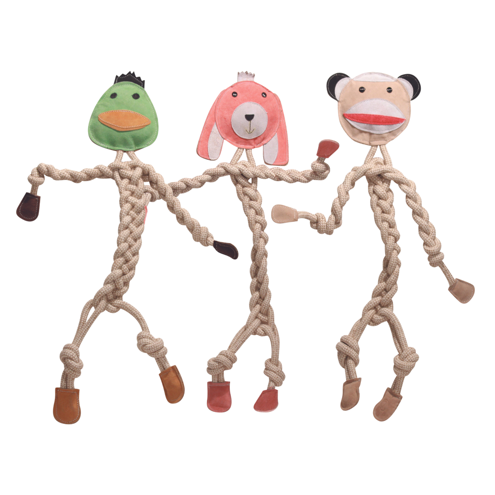 Natural Rope Knottie® Dog Toys, 3 Pack, XL (16mm rope diameter)